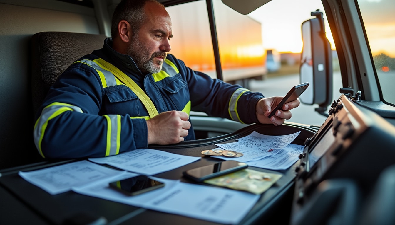 Illustration: Définition des frais de route dans le transport routier et rôle du conducteur