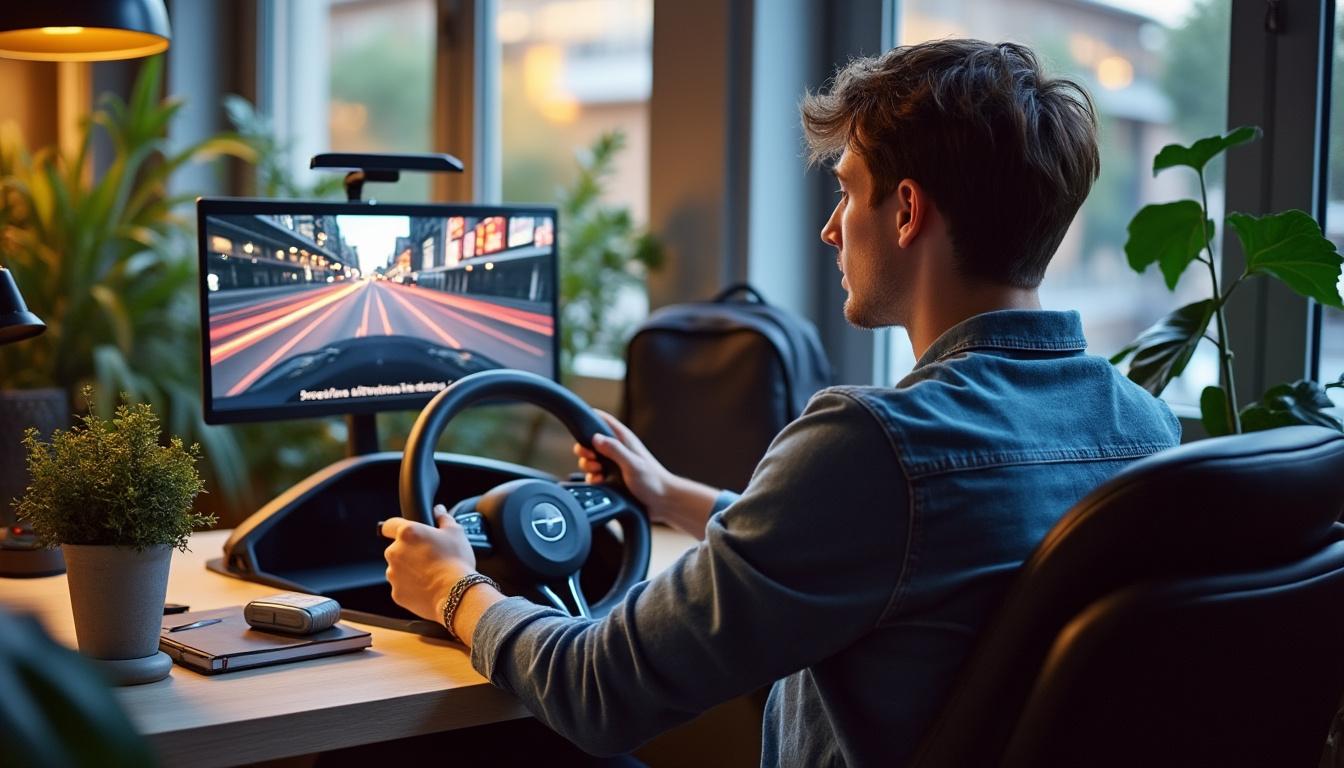Illustration: Plonger dans l'apprentissage du code de la route sur simulateur quand on débute