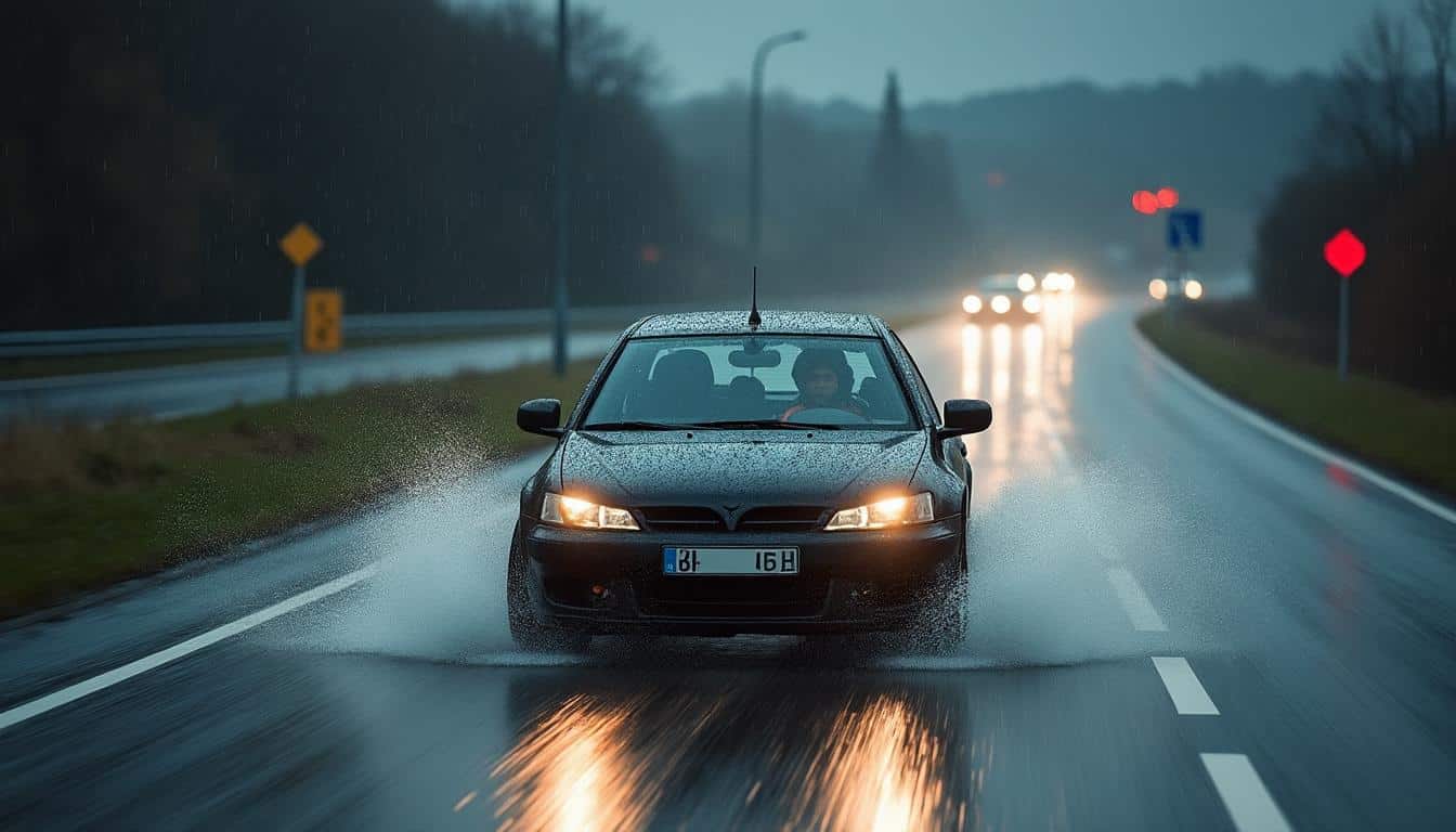 Test de conduite sous la pluie : freinage et adaptation essentiels
